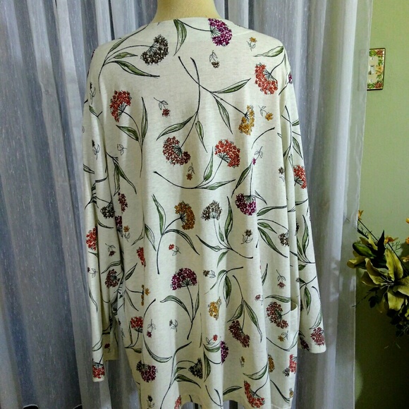 Cherokee cotton cardigan one size floral print - Picture 2 of 8